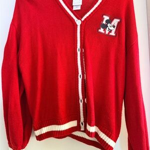 Disney Red Cardigan Sweater